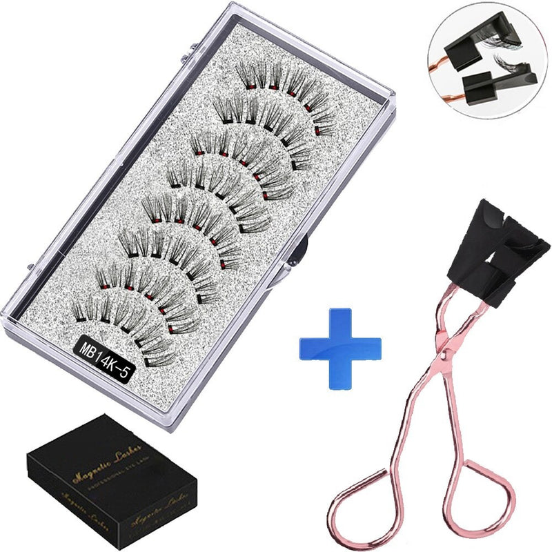 4 PAIRS MAGNETIC EYELASHES™ + NATURAL CURVED EYELASH APPLICATOR