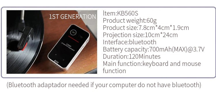 BLUETOOTH VIRTUAL LASER KEYBOARD PHONE HOLDER