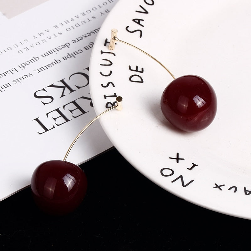 CHERRY FRUIT EUROPEAN STYLE EARRINGS