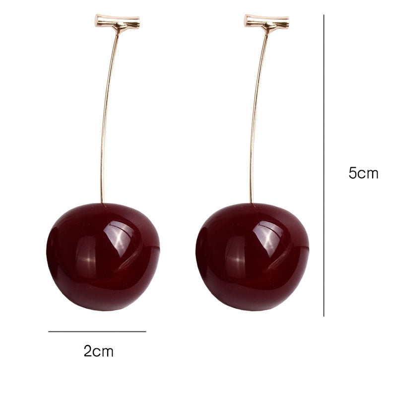 CHERRY FRUIT EUROPEAN STYLE EARRINGS