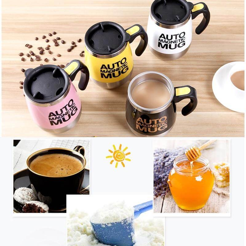 PORTABLE SELF STIRRING COFFEE MUGS