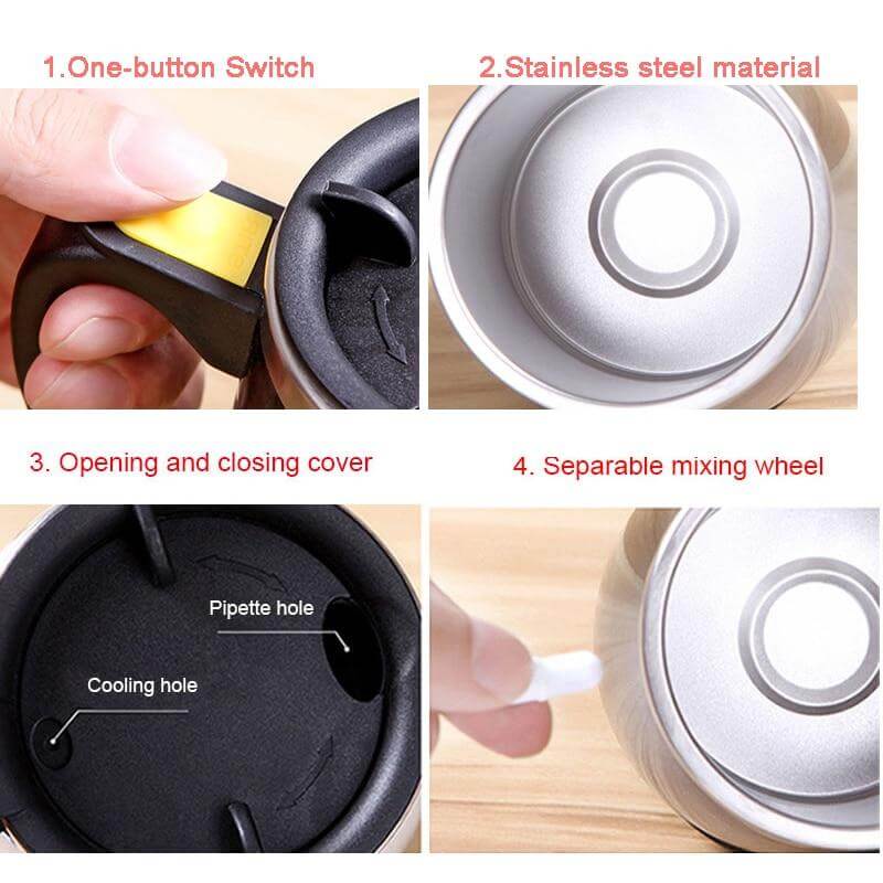 PORTABLE SELF STIRRING COFFEE MUGS