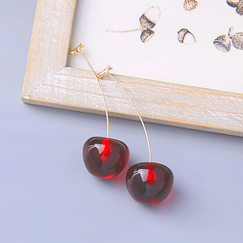 CHERRY FRUIT EUROPEAN STYLE EARRINGS