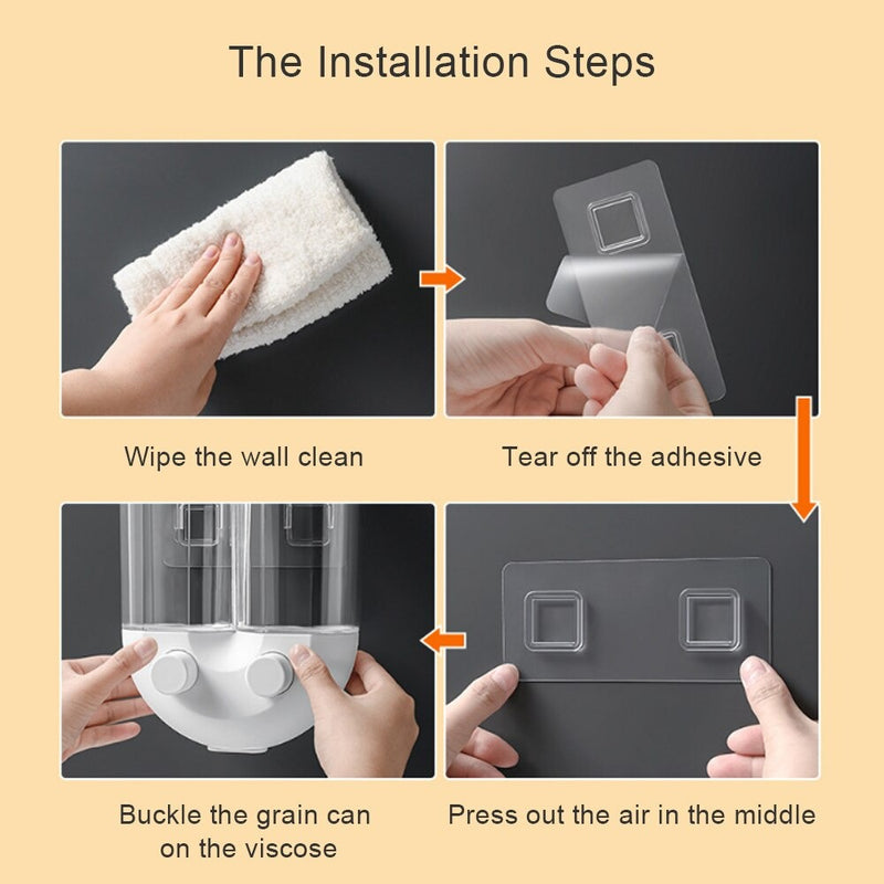 DOUBLE WALL MOUNTED FOOD DISPENSER
